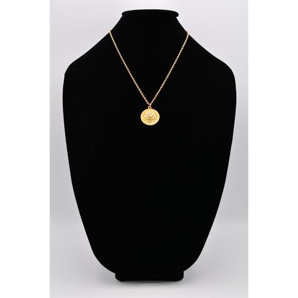 Meghan Bo Designs Lion Pendant Necklace Gold Tone Signed BinAU - Picture 2 of 12